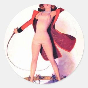 Circus Days Film Fun Vintage Art Classic Round Sticker