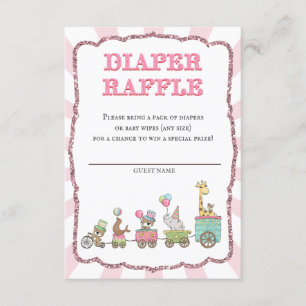 Circus Diaper Raffle Tickets Enclosure Card