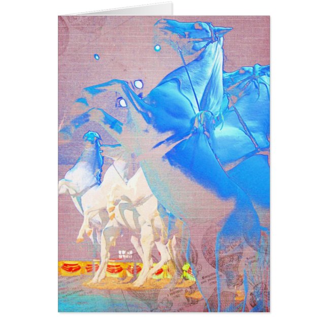 Circus Digital Art Horses All Occasions Greeting  Cards (Front)