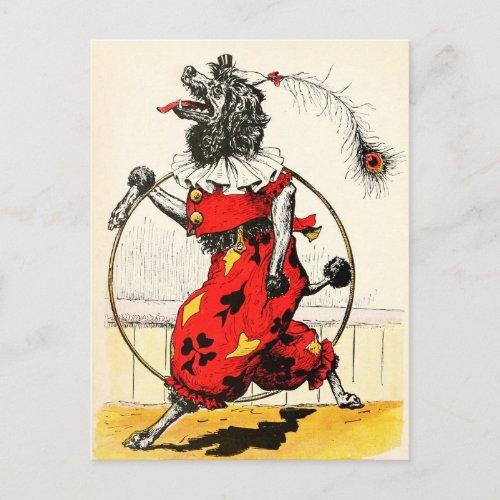 Circus Dog with Hula Hoop Postcard