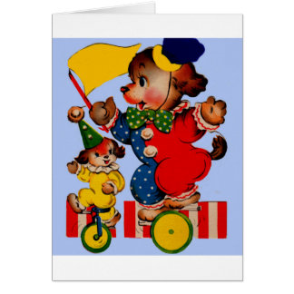 circus dogs riding unicycles