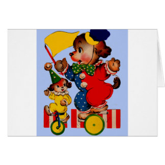 circus dogs riding unicycles cards