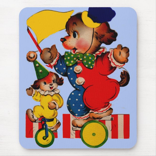 circus dogs riding unicycles mouse pad (Front)