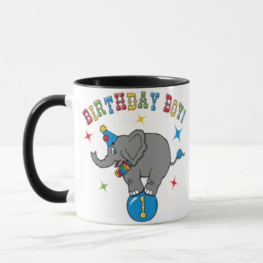 Circus Elephant 1st Birthday Mug