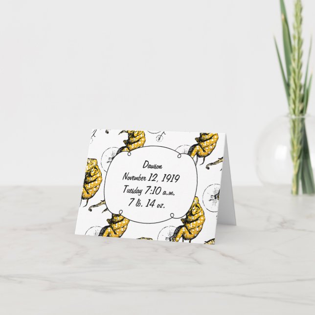 Circus Elephant Baby Boy Birth Stats Announcement (Front)