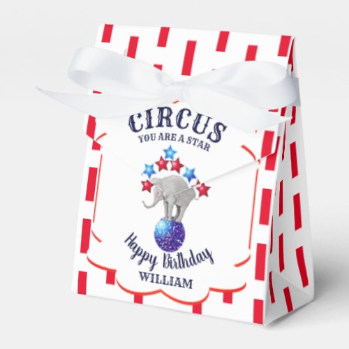 Circus Elephant Birthday Favor Boxes