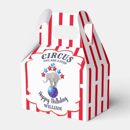 Circus Elephant Birthday Favor Boxes