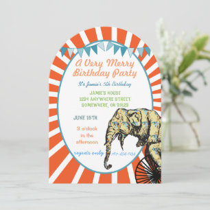 Circus Elephant Birthday Party Invitation Bunting