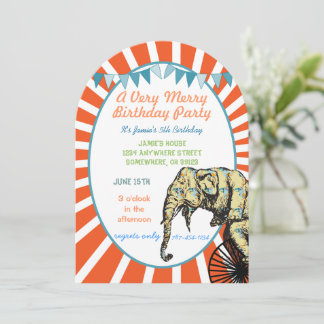 Circus Elephant Birthday Party Invitation Bunting