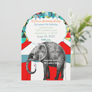 Circus Elephant Birthday Party Invitation Bunting