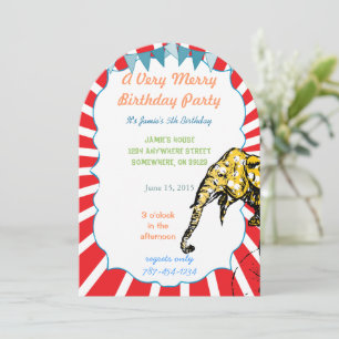 Circus Elephant Birthday Party Invitation Bunting