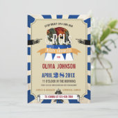Circus Elephant Blue Boy or Girl Baby Shower Invitation (Standing Front)
