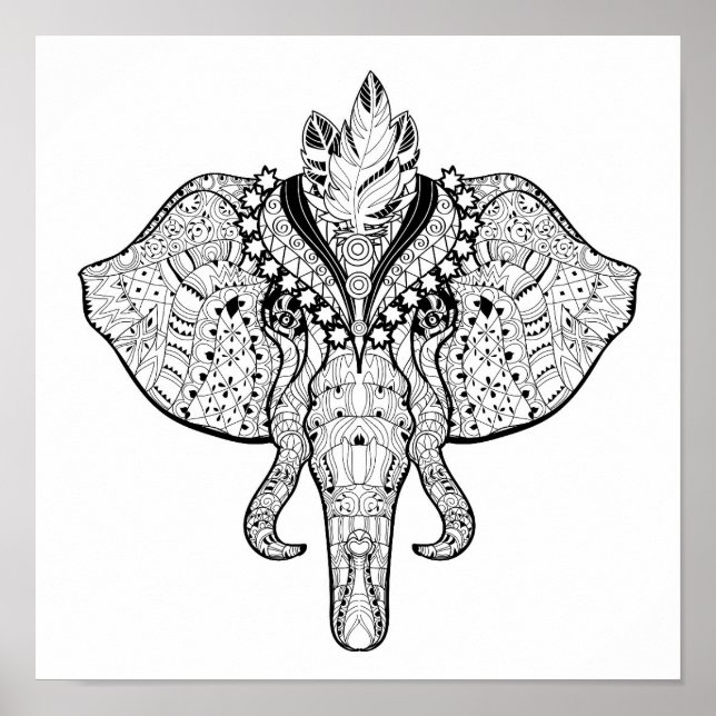 Circus Elephant Doodle 2 Poster (Front)