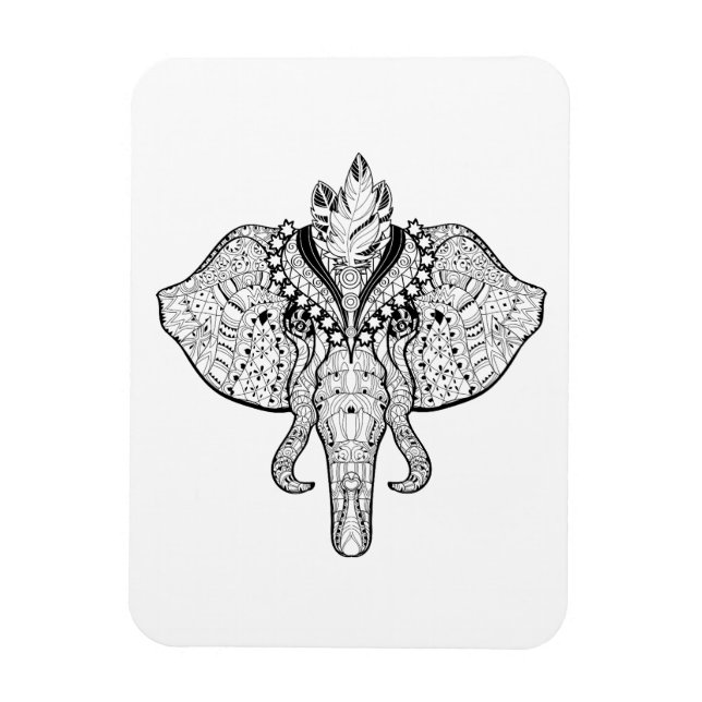 Circus Elephant Doodle Magnet (Vertical)