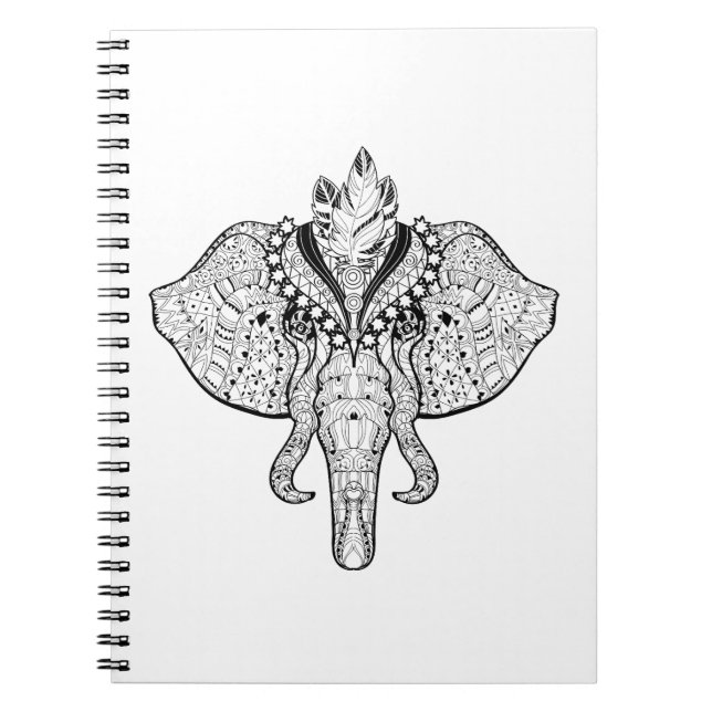 Circus Elephant Doodle Notebook (Front)