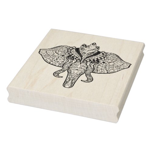Circus Elephant Doodle Rubber Stamp