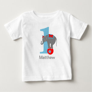 Circus Elephant First Birthday Tshirt Personalized