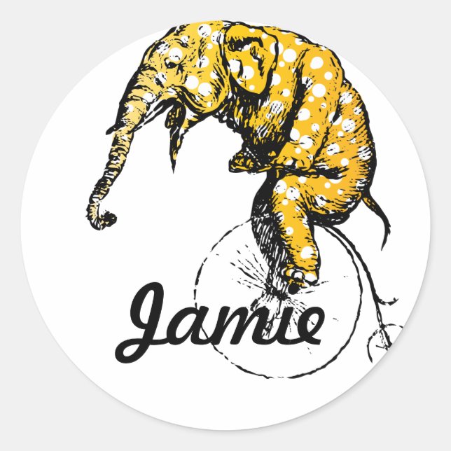 Circus Elephant Gifts Classic Round Sticker (Front)