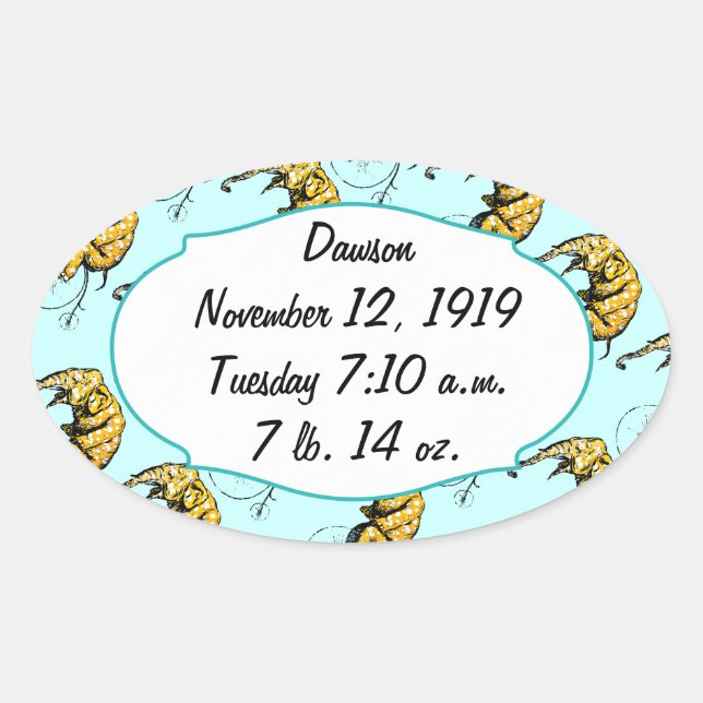 Circus Elephant Gifts Oval Sticker (Front)