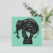 Circus Elephant Mint Green Baby Shower Invitation (Standing Front)