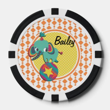Circus Elephant Poker Chips by doozydoodles at Zazzle