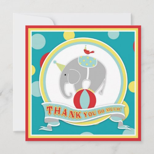Circus Elephant Thank You Blue