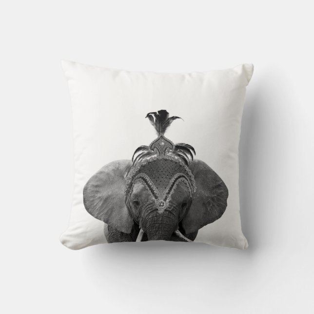 Circus Elephant Throw Pillow (Front)