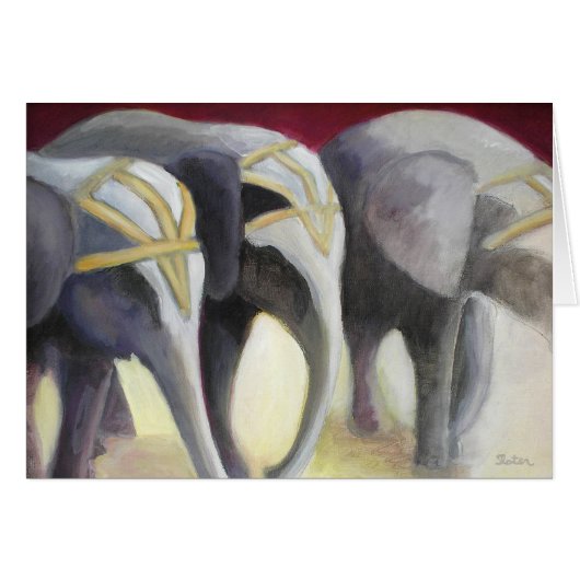 Circus Elephants Card (Front Horizontal)
