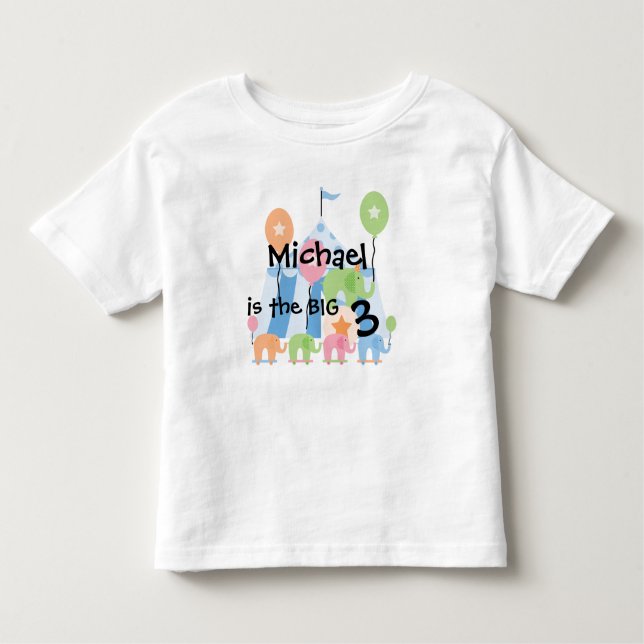 Circus Elephants Customizable Birthday T-shirt (Front)
