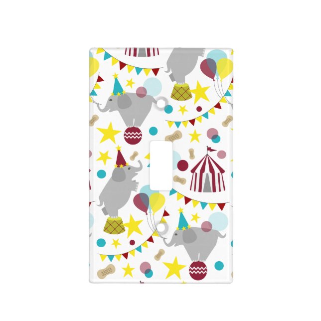Circus Elephants Light Switch Cover (Front)