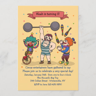 Circus Entertainers Invitation