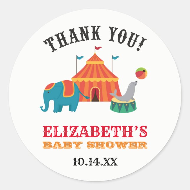 Circus Favor Stickers (Front)