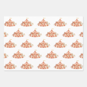 Circus Festival Birthday Wrapping Paper Sheets