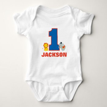 Circus First Birthday Outfit  Baby Jersey Bodysuit by PuggyPrints at Zazzle
