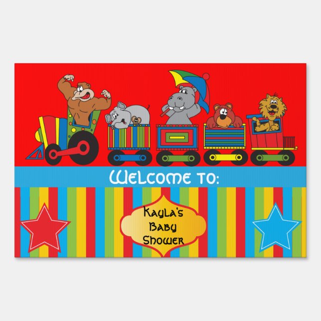 Circus Fun Baby Shower - Welcome Sign (Front)