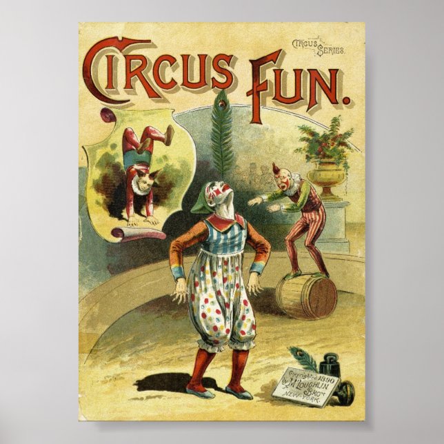 Circus Fun Clowns - Vintage Circus Poster (Front)