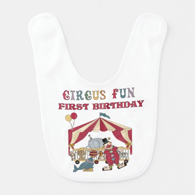 Circus Fun First Birthday Bib (Front)