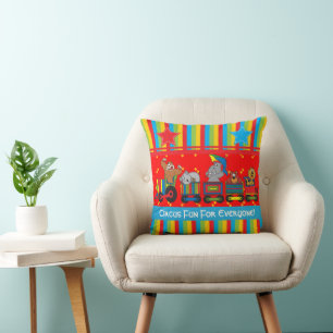 Circus Fun for Everyone Nursery Theme for Baby Throw Pillow