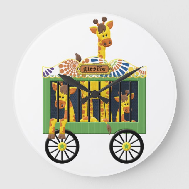 Circus Giraffe Large Clock (Front)
