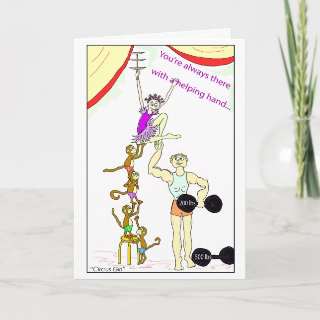 Circus Girl 4 Thank You Card (Front)