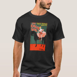 Circus Girl Vaudeville Ballerina On Black Horse Re T-Shirt