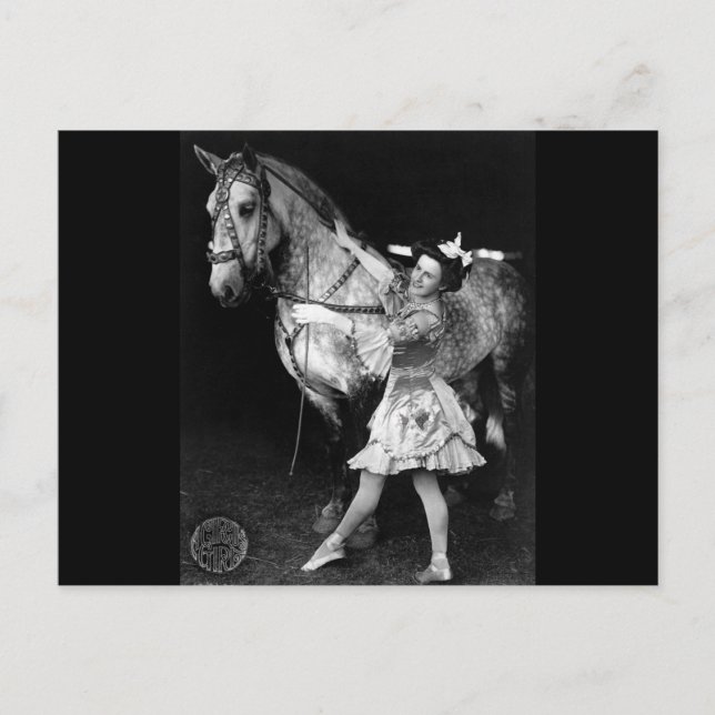 Circus Girl with Horse, 1908 Postcard (Front)