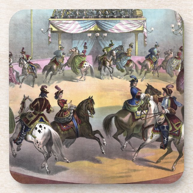 Circus Grand Finale, Circa 1872. Beverage Coaster (Front)