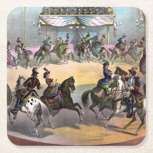 Circus Grand Finale Circa 1872 Square Paper Coaster