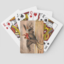Circus horse and daredevil flying high poker size