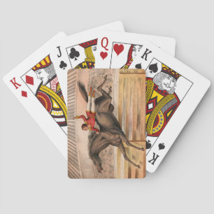 Circus horse and daredevil flying high poker size poker cards