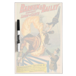 Circus Horse Leaping Through A Flaming Hoop Dry Erase Board