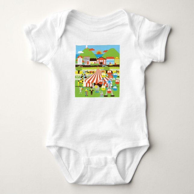 Circus in town baby bodysuit (Front)