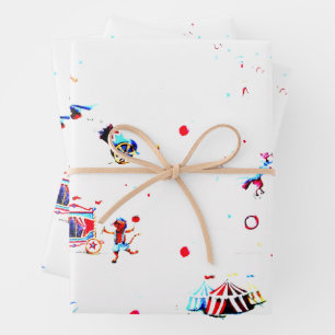 circus inspired carnival big top fair wrapping paper sheets