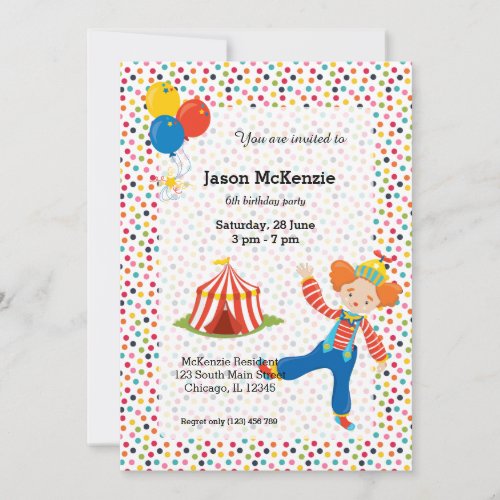 Circus Invitation